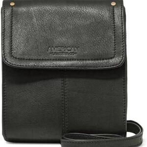 100% Buttery-soft Black Leather Crossbody Bag